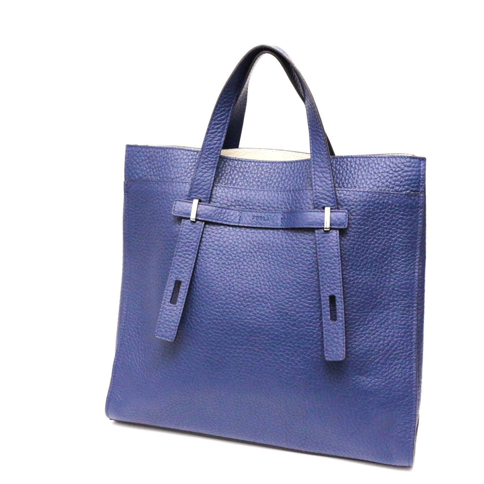 専用FURLA 現行 ジョーヴェ A4 ビジネス トートバッグ ブルー FURLA フルラ ブルー ジョーヴェ Lサイズ レザートートバッグ A4