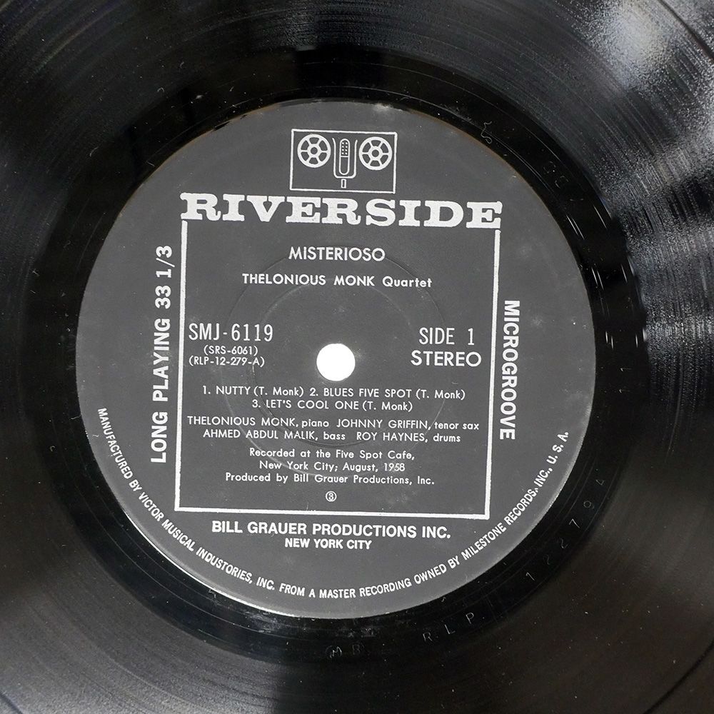 国内盤 セロニアスモンク/ミステリオーソ/RIVERSIDE SMJ6119 LP
