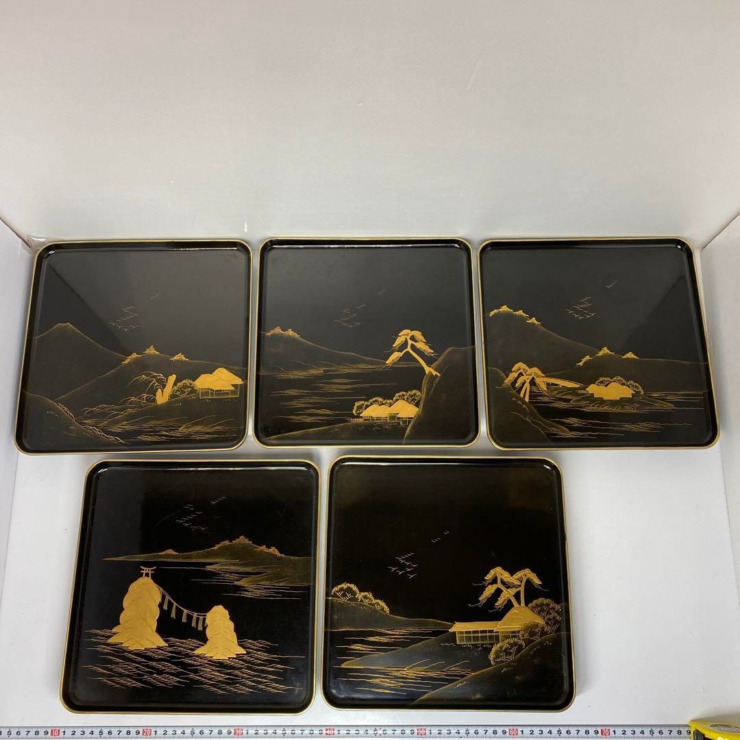 蒔絵本 10膳 木 直径27.5cm 東H5-0706