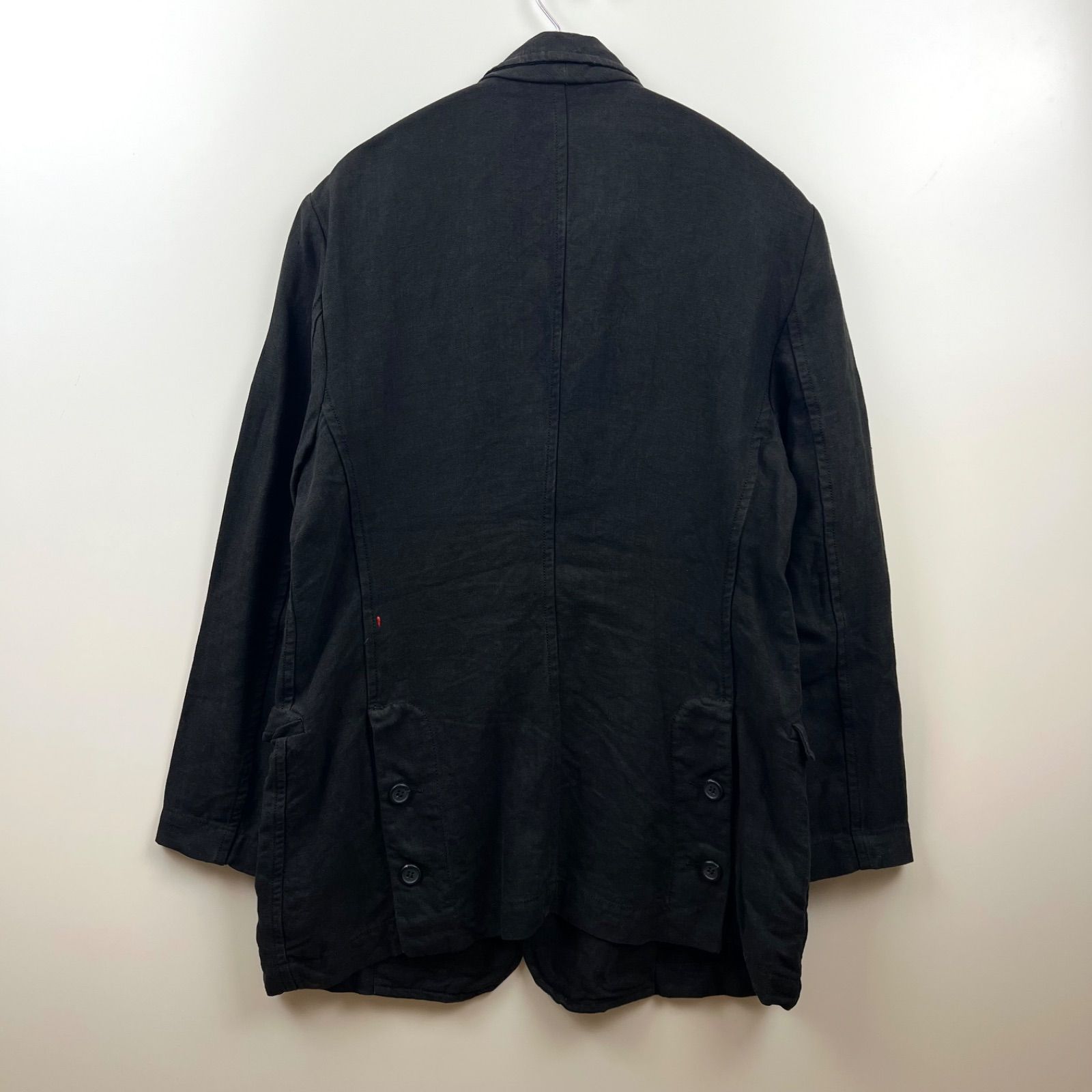 CASEY CASEY LINEN side slit 3B tailored jacket S black