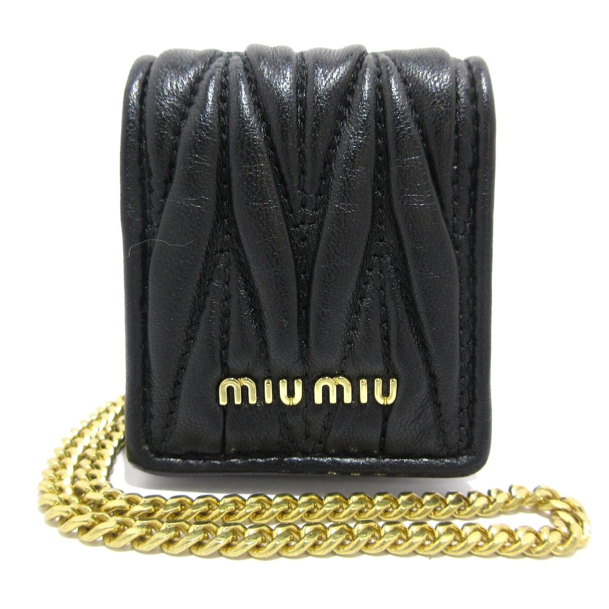 miumiu(ミュウミュウ) 小物入れ マテラッセ 黒 AirPodsケース