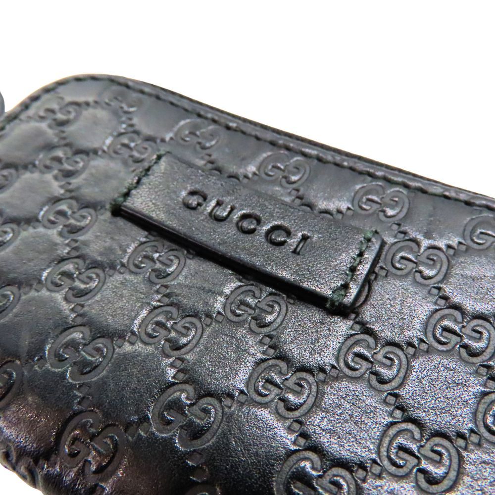 中古】GUCCI グッチ 449896 マイクロGG シマ レザー コインケース 財布  