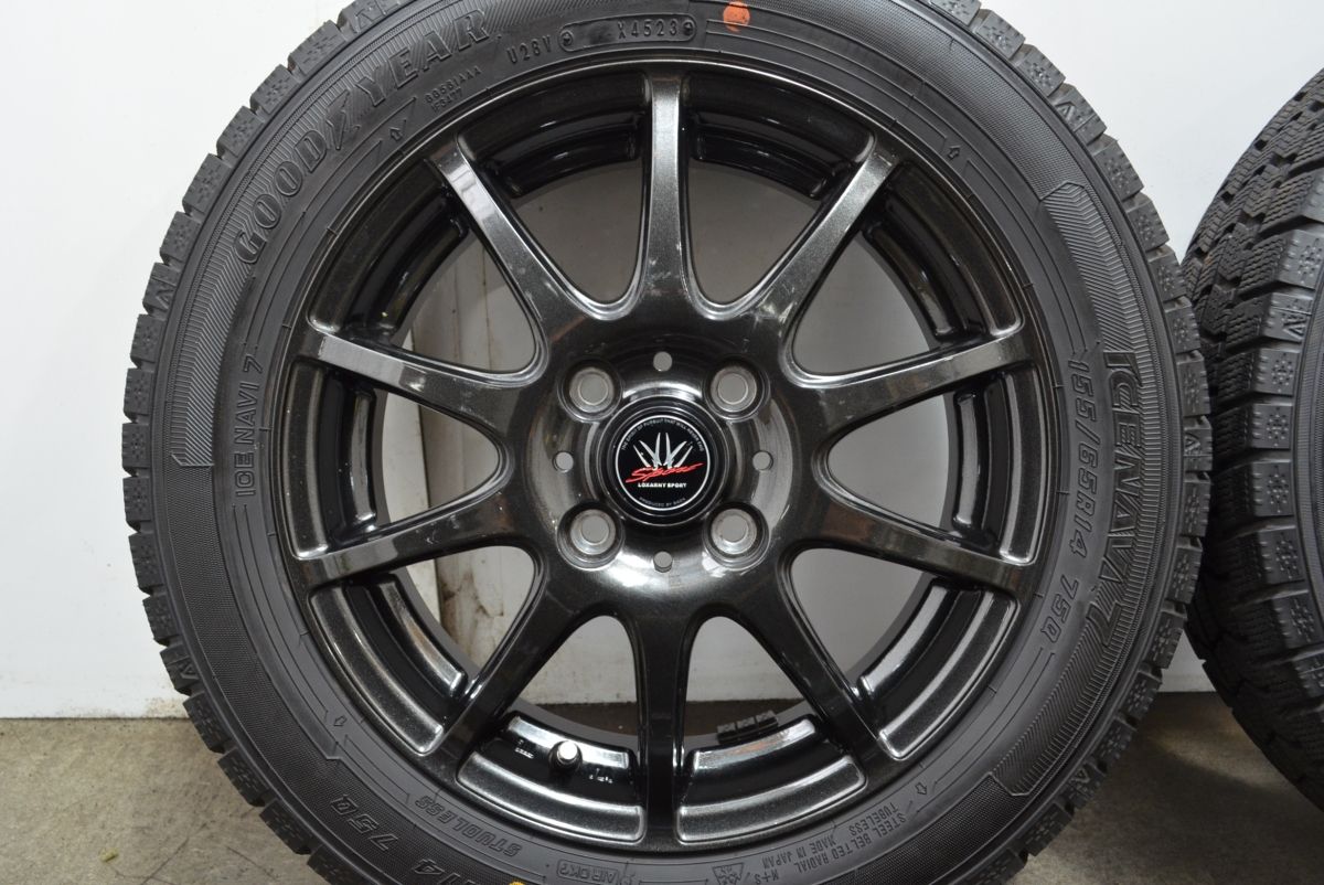 バリ溝 製 ロクサーニスポーツ 14in 4.5J 45 PCD100 グッドイヤー アイスナビ7 155 65R14 N-BOX ワゴンR スペーシア タント FFCRYSTALESIA_COM