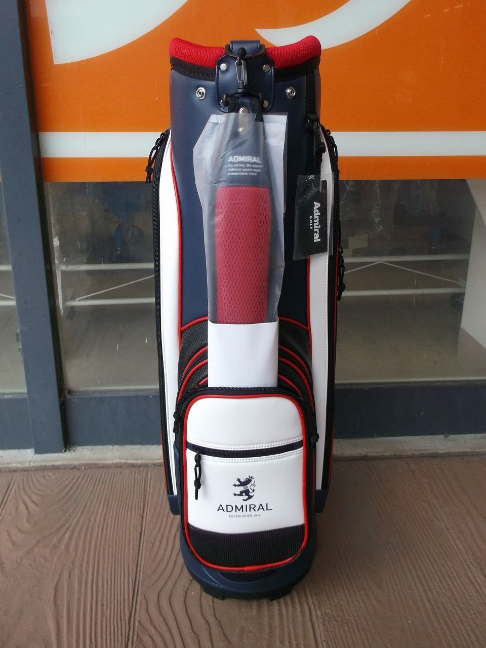 良品 Admiral アドミラル キャディバッグ 9型 トリコロール Admiral Golf アドミラルゴルフ キャディバッグ メンズ 別注