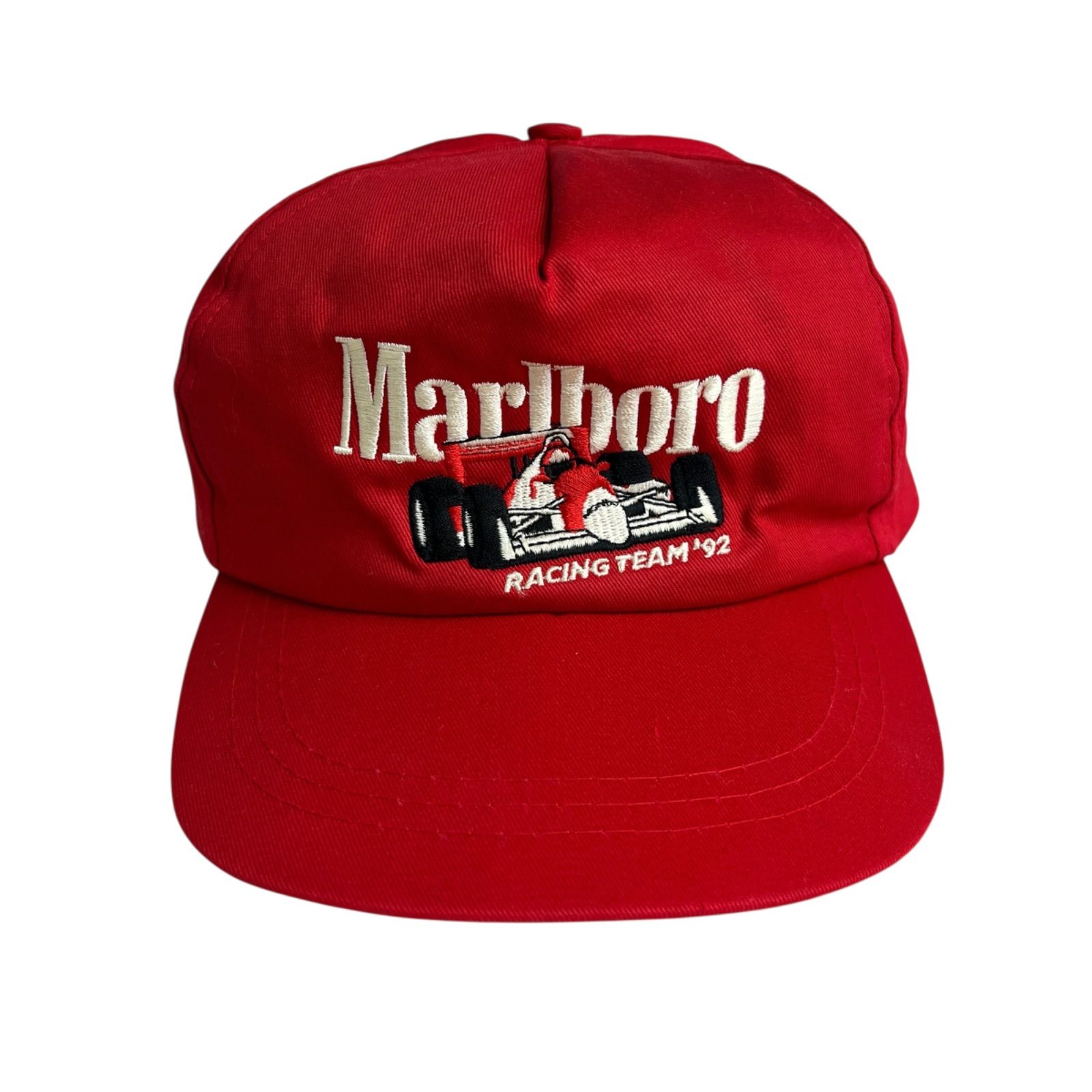 キャップ|帽子 90s Marlboro Racing マルボロ 1992年製 ビンテージトラッカーキャップ タバコ 刺繍ロゴ レッド 赤