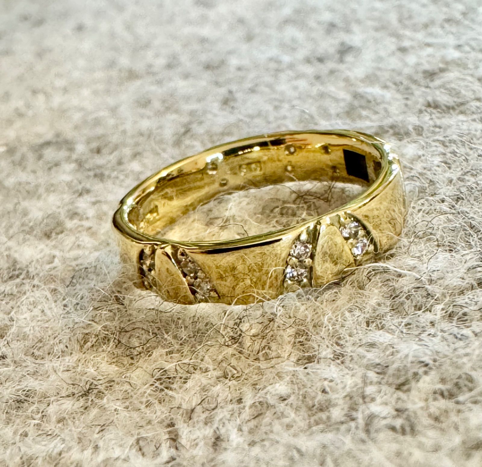 新品磨き済◇ギリオン◇12.5号*ダイヤモンド*K18*remax*健康リング