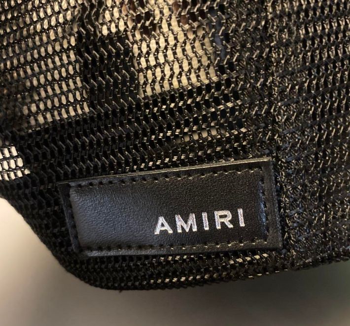 最終値下げ‼️即購入⭕️AMIRI ブラック メッシュキャップ AMIRI 】ロゴ刺繍メッシュキャップ ブラック (関税送料込み