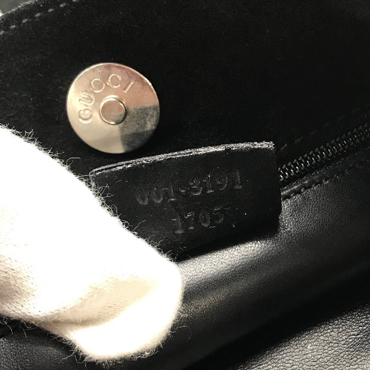 GUCCI グッチ スエード ワン ショルダー バッグ ブラック 良品 k897  