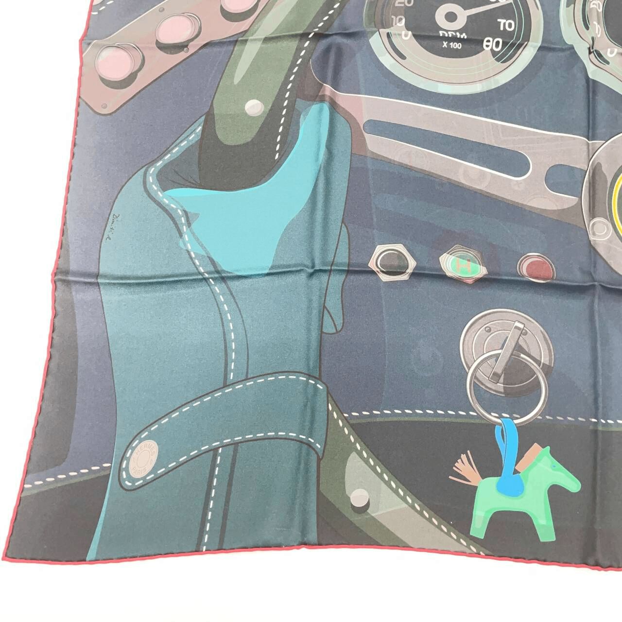 極美品 HERMES エルメス カレ90 double face formula one ダブル