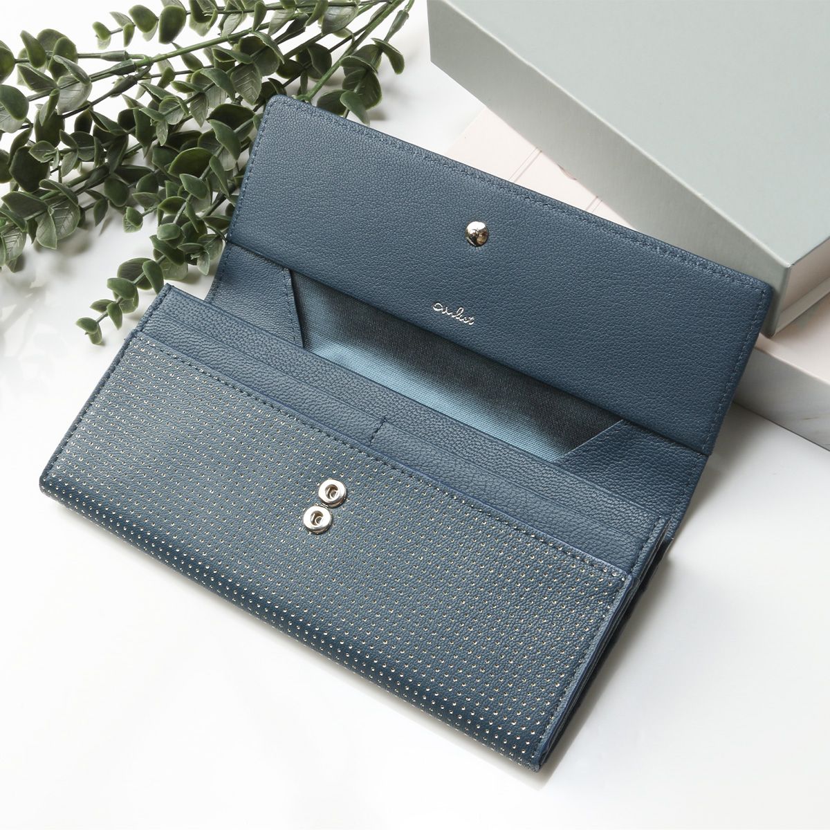 商品レビューで+5%｜エアリスト 長財布 レディース ブランド レザー 本革 山羊革 ギャルソン型 軽量 大容量 大きめ ピンドット柄 ピリカ airlist PIRIKA 24631 エアリスト 長財布 レディース ブランド レザー 本革 山羊革