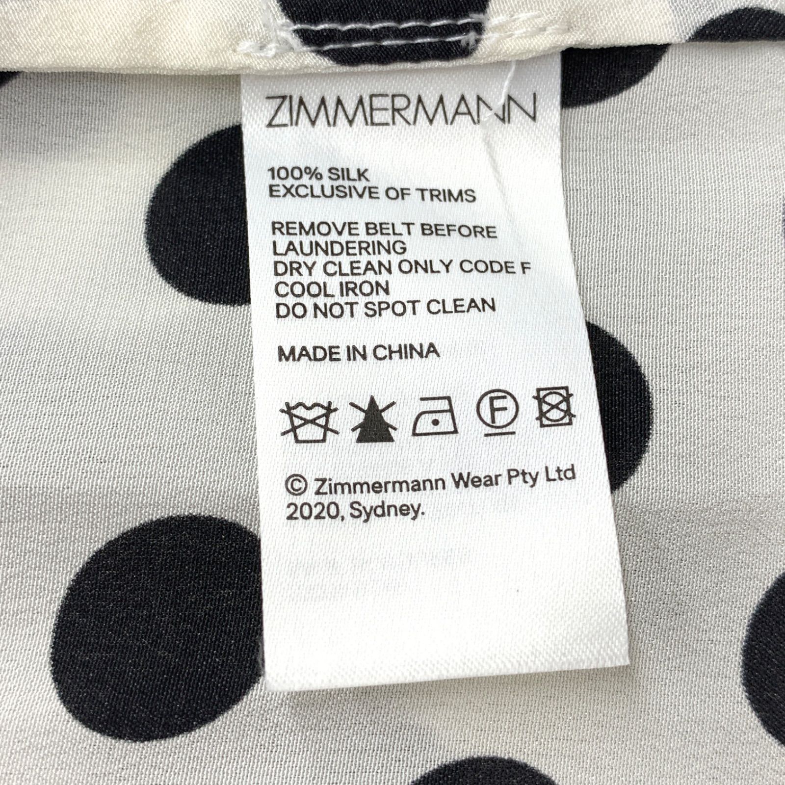 ZIMMERMANN ジマーマン ポルカドット シルク100％ワンピース SILK