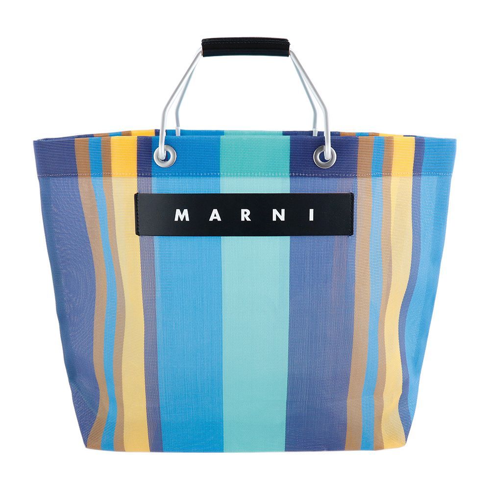 MARNI Flower Cafe マルニ ストライプ トートバッグ ブルー 本日限定 