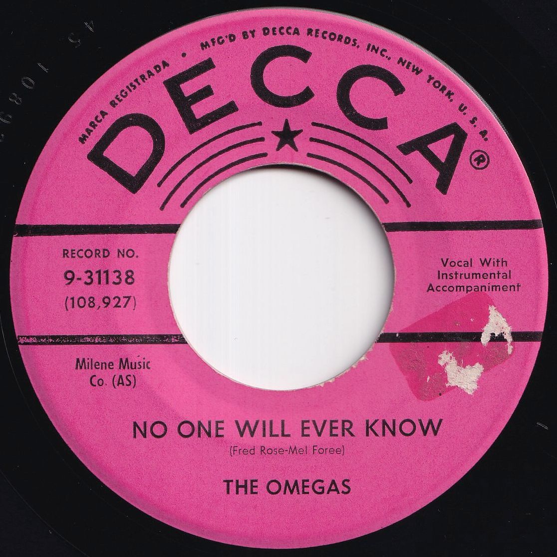 Evidence - Cats & Dogs  2LP レコード 新品未開封 Omegas Failing In Love / No One Will Ever Know Decca US 9