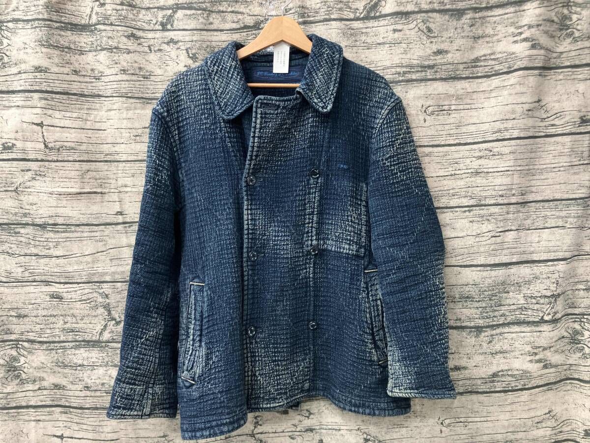 PORTER CLASSIC ポータークラシック SASHIKO PEA COAT ピーコート Sサイズ ブルー