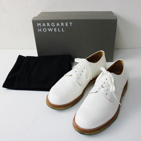 美品 男性 MARGARET HOWELL マーガレットハウエル レザープレーントゥ