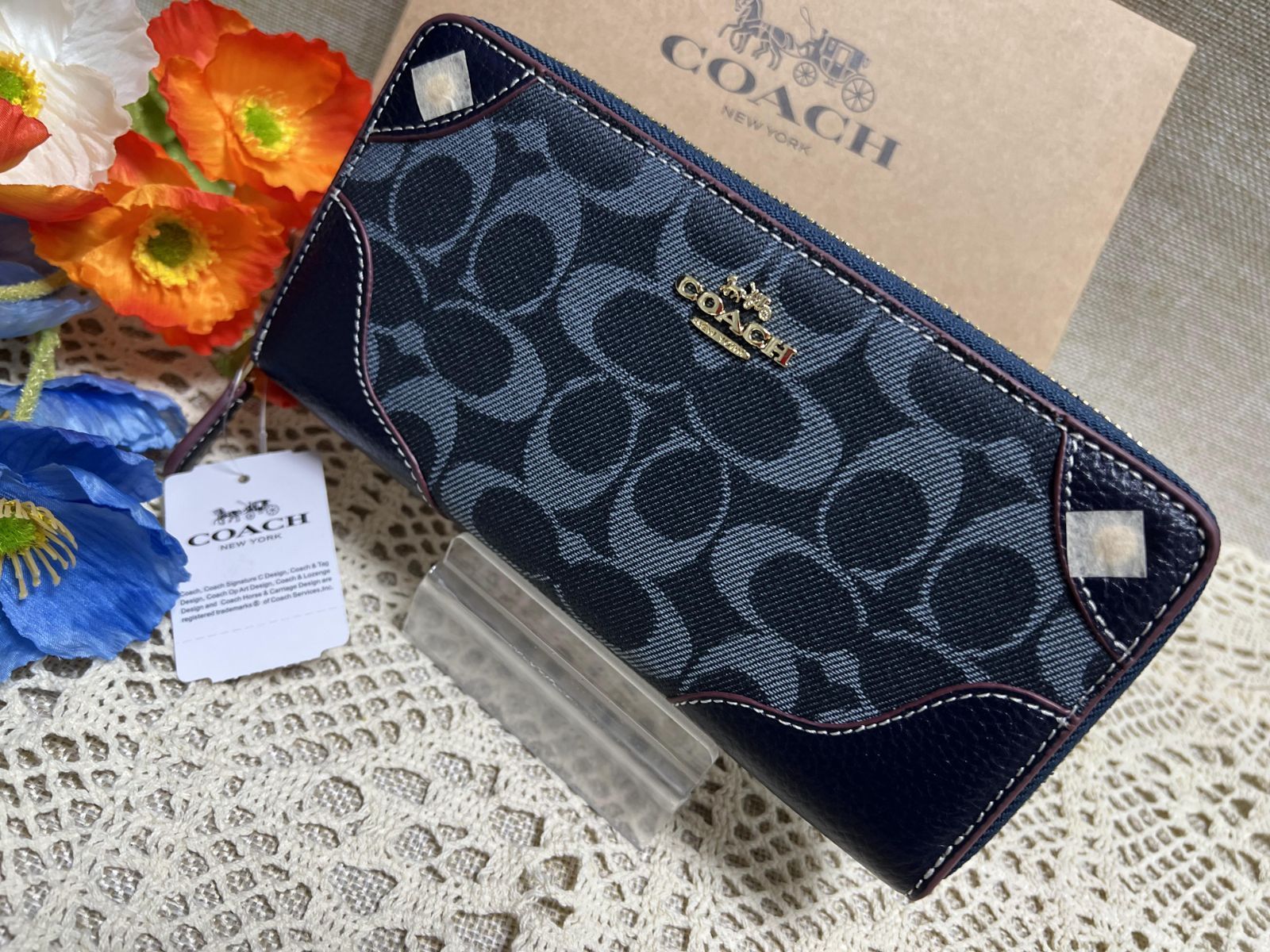 COACH 長財布 コーチ 財布 シグネチャー アコーディオン ジップ 