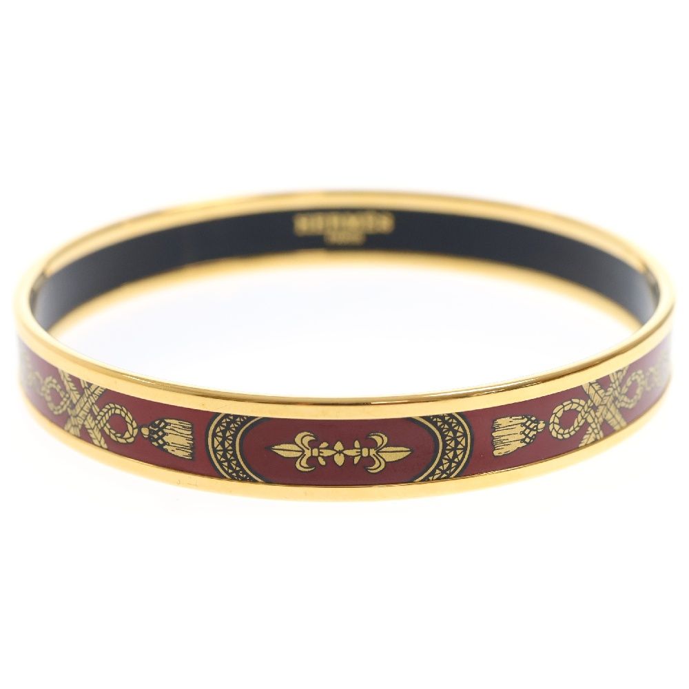 HERMES (エルメス) エマイユPM バングル ブレスレット ゴールド×レッド