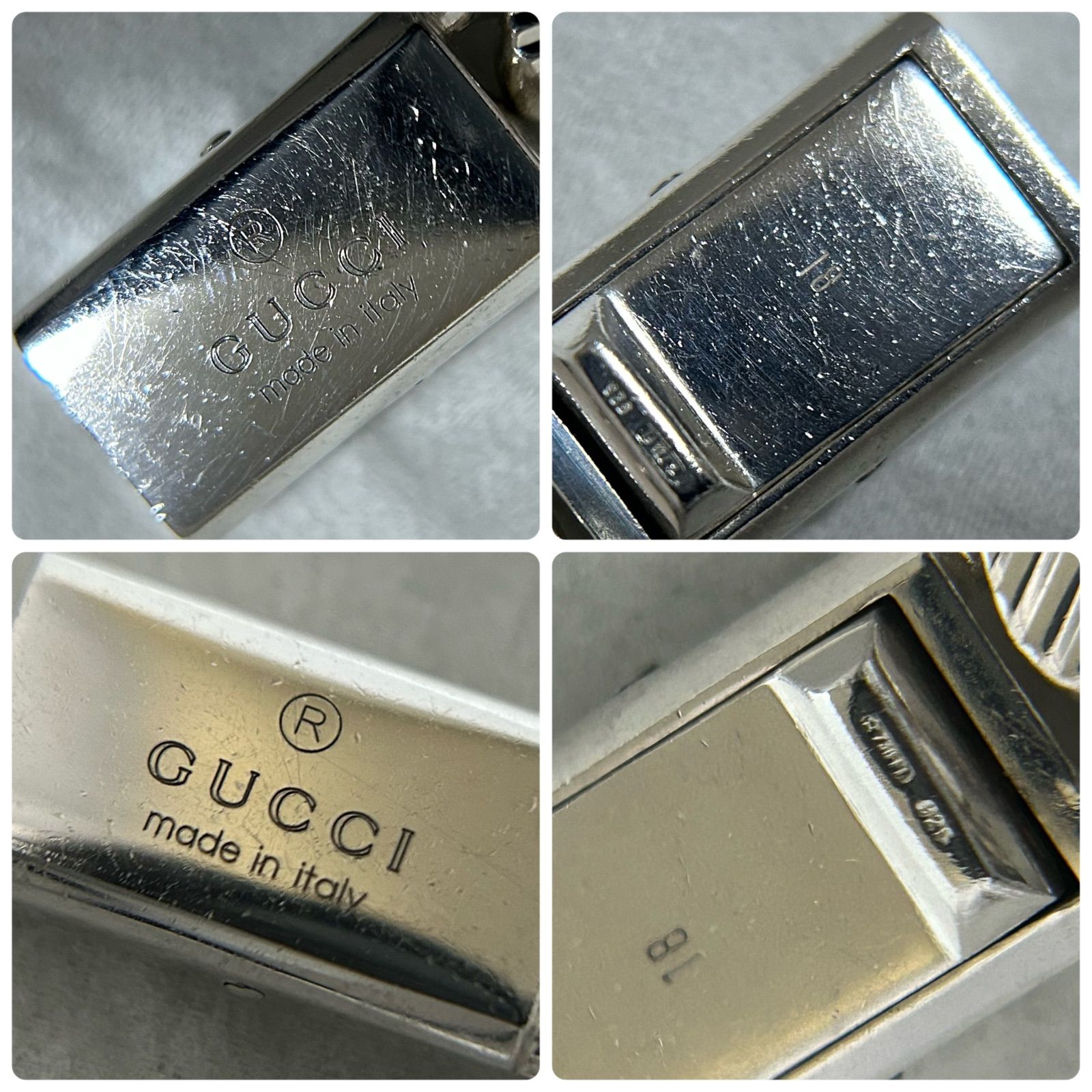 グッチ ブレスレット 喜平 ストライプ 重厚 シルバー925 GUCCI