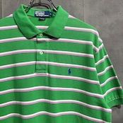90〜00s Polo by Ralph Lauren ボーダーポロシャツ ライトグリーン