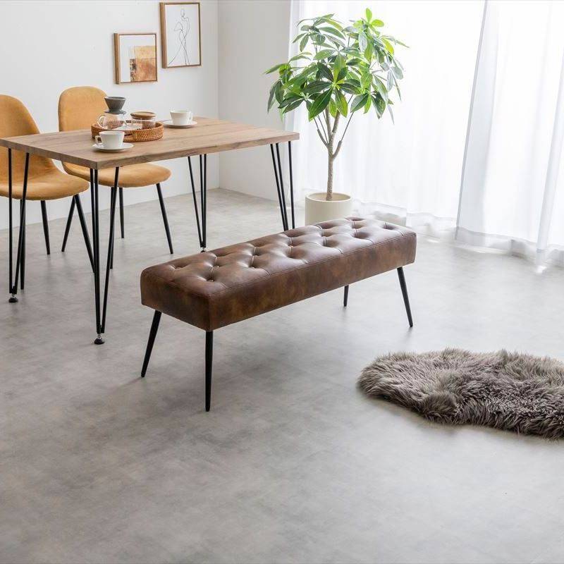 レザー調 ダイニングベンチ 幅110cm ダイニングチェア ベンチ 子供用 おしゃれ