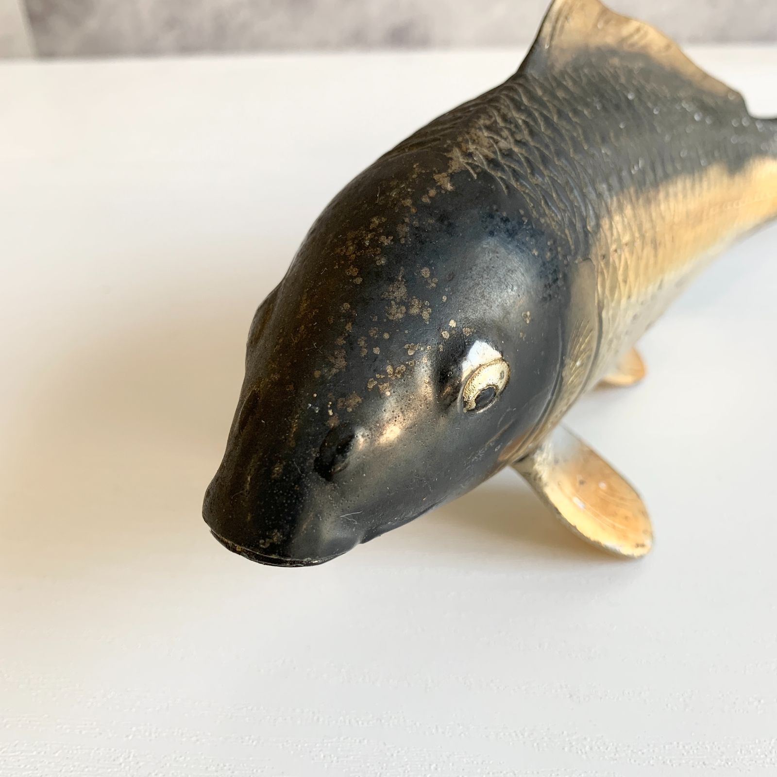 双鯉 2個セット 銅製 置物 魚 鯉 金 黒 出世魚 インテリア 和室 - メルカリ