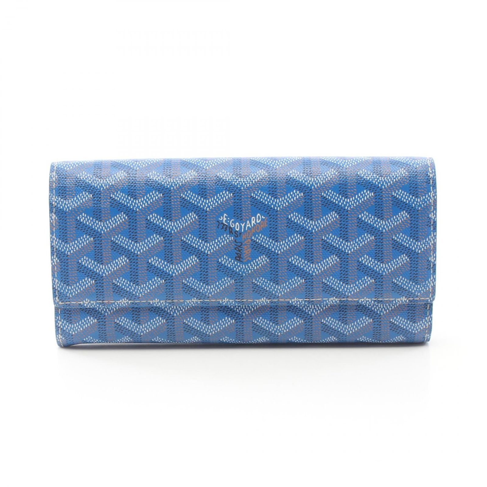 ゴヤール GOYARD 二つ折り長財布 ヴァレンヌ ブルー PVCコーティング