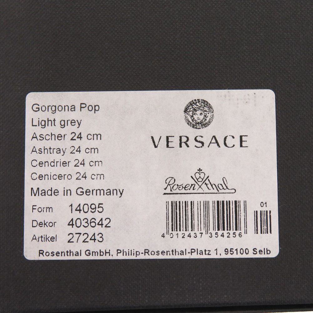 未使用 ヴェルサーチ Gorgona Pop プレートポーセリン 磁器 ライトグレー 食器  1313【中古】VERSACE 未使用 ヴェルサーチ Gorgona Pop プレート ポーセリン 磁器 ライト