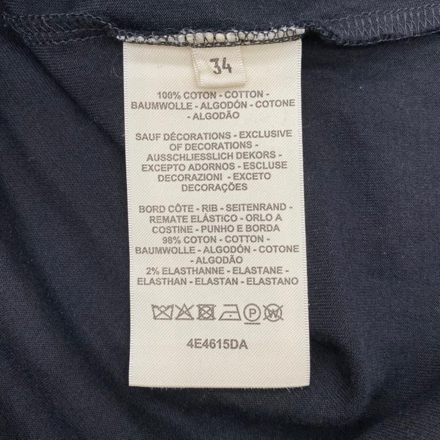  E 4665 エルメス 半袖Tシャツ 刺繍入りポケット コットン モザイク Hロゴ ブラック HERMES 半袖(Tシャツ) Tシャツ カットソー