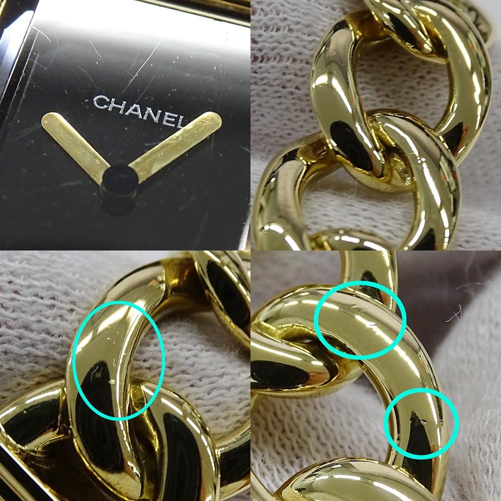 シャネル CHANEL 時計 レディース ブランド プルミエール クオーツ QZ 750YG 18K 金無垢 XLサイズ H0003 ゴールド ブラック 磨き済み 【中古】