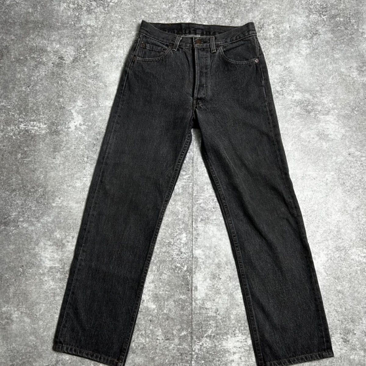 90's Levi's 501 刻印524 USA製 ブラックデニムパンツ 先染め W28