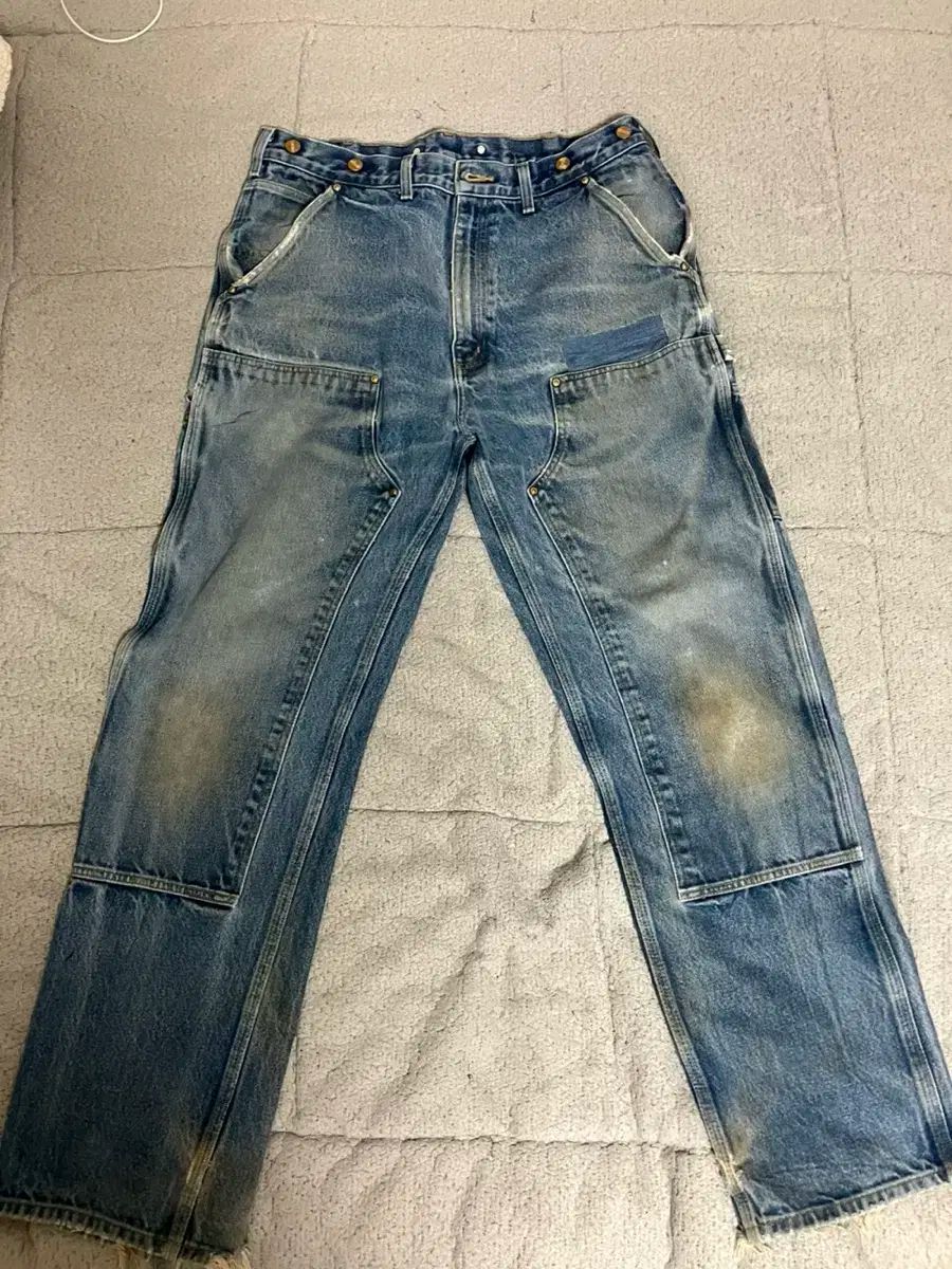 36x34 Carhartt カーハート ダブルニー デニム インディゴブルー