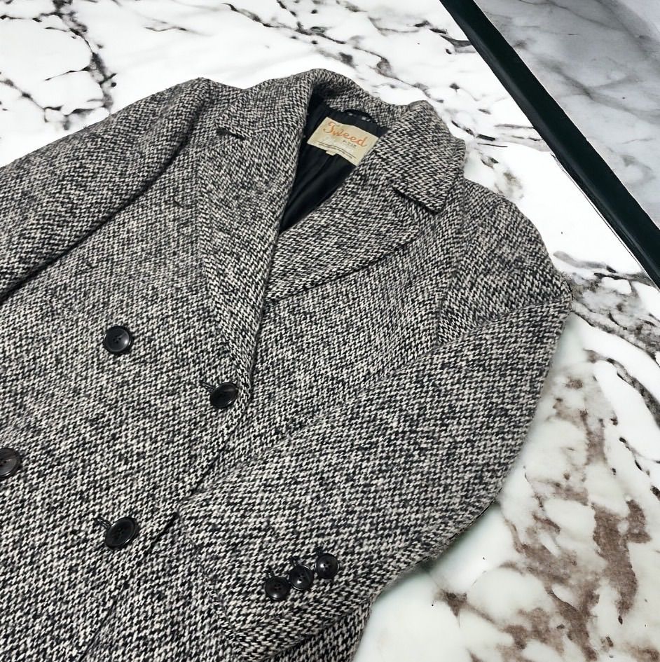 美品/希少】23区 Moessmer NEPYARN TWEED ダブルブレスト ウールコート 