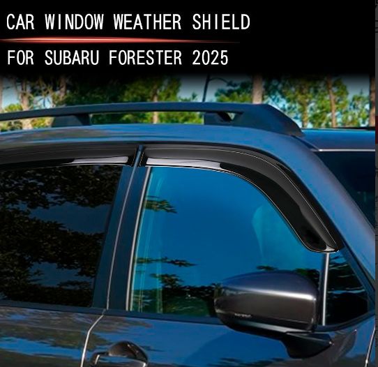 スバル フォレスター FORESTER 25年式対応 ドアバイザー 晴雨兼用 外装パーツ 6点セット 亮黒仕上げ サイドバイザー
