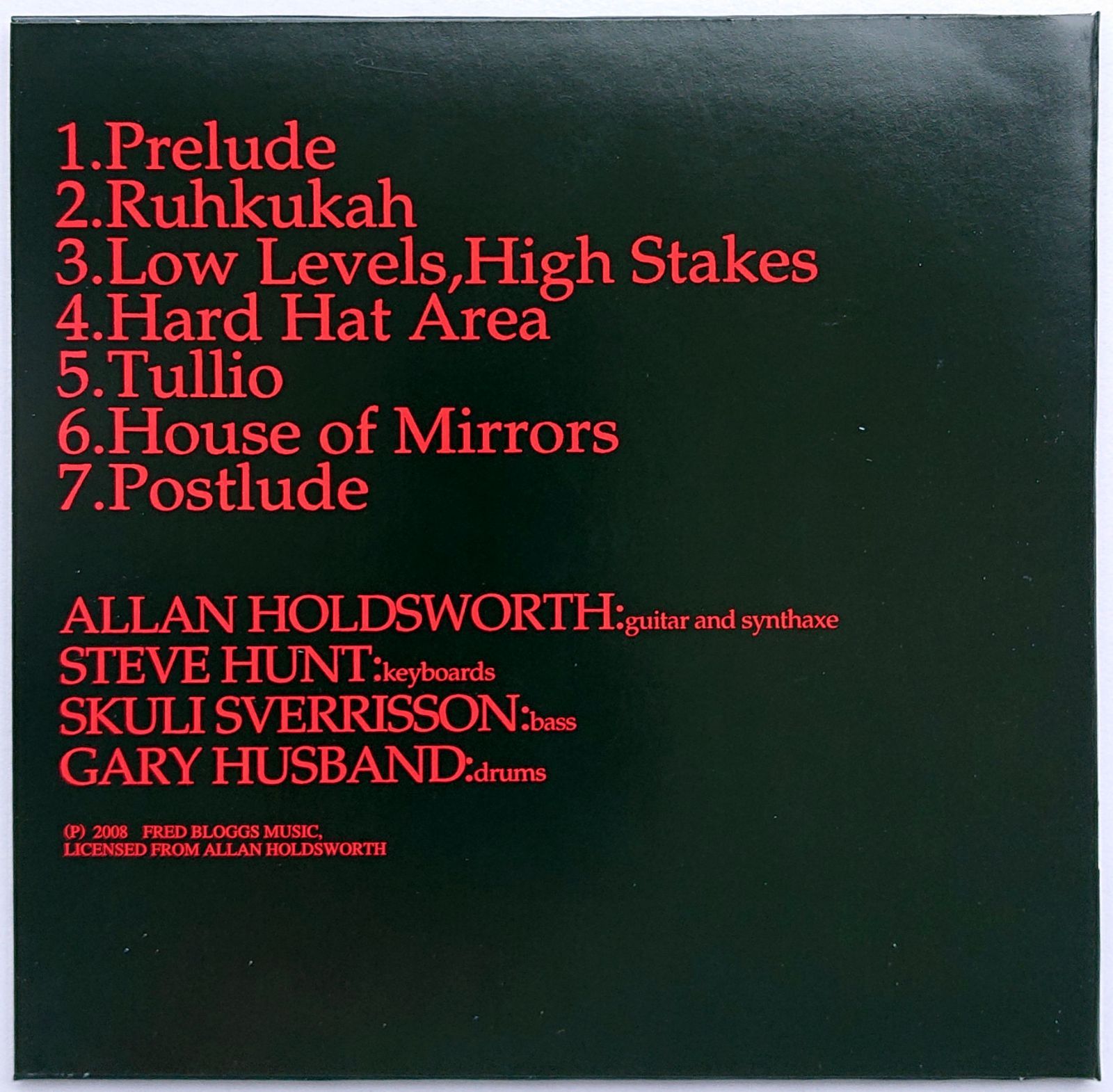 中古】ALLAN HOLDSWORTH アラン・ホールズワース ／ HARD HAT AREA〔CD 