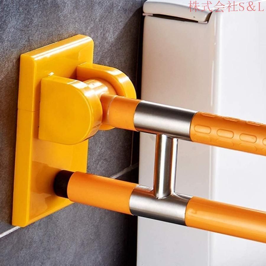  立ち上がり補助手すりトイレ手すり65 cm 75 cmシャワーハンドル手すり90度折りたたみ 壁取り付けアシストバーS＆L滑り止めステンレス鋼浴室 その他 入浴用品