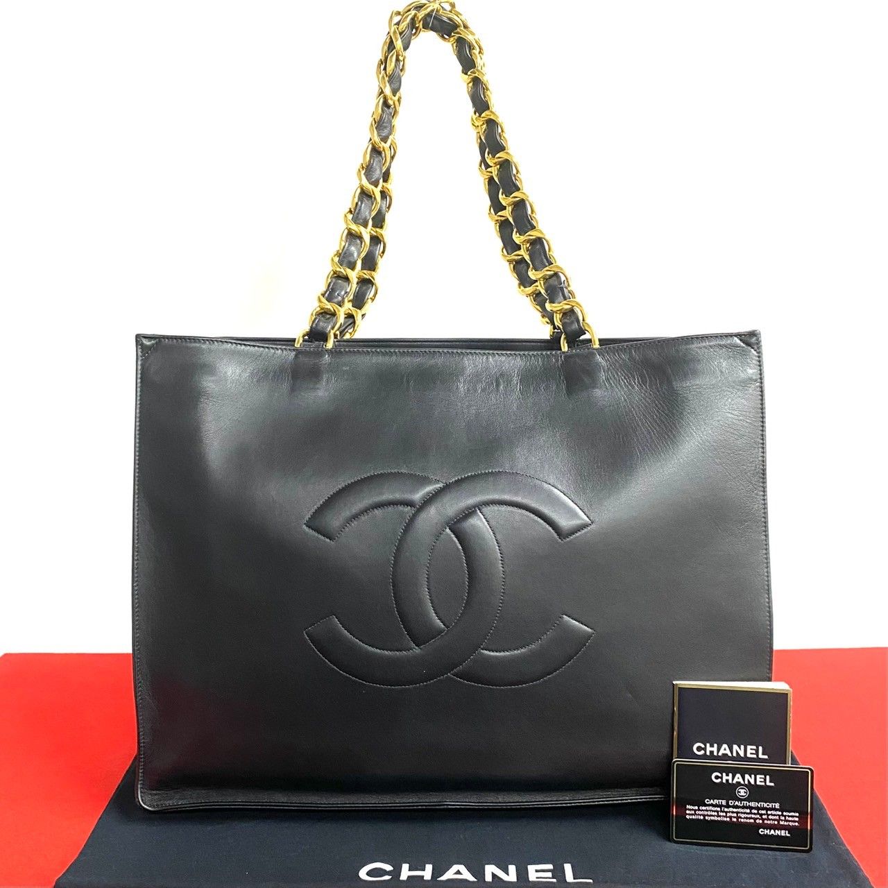 ほぼ未使用 袋付 カード シール有 3番台 CHANEL シャネル デカココ 