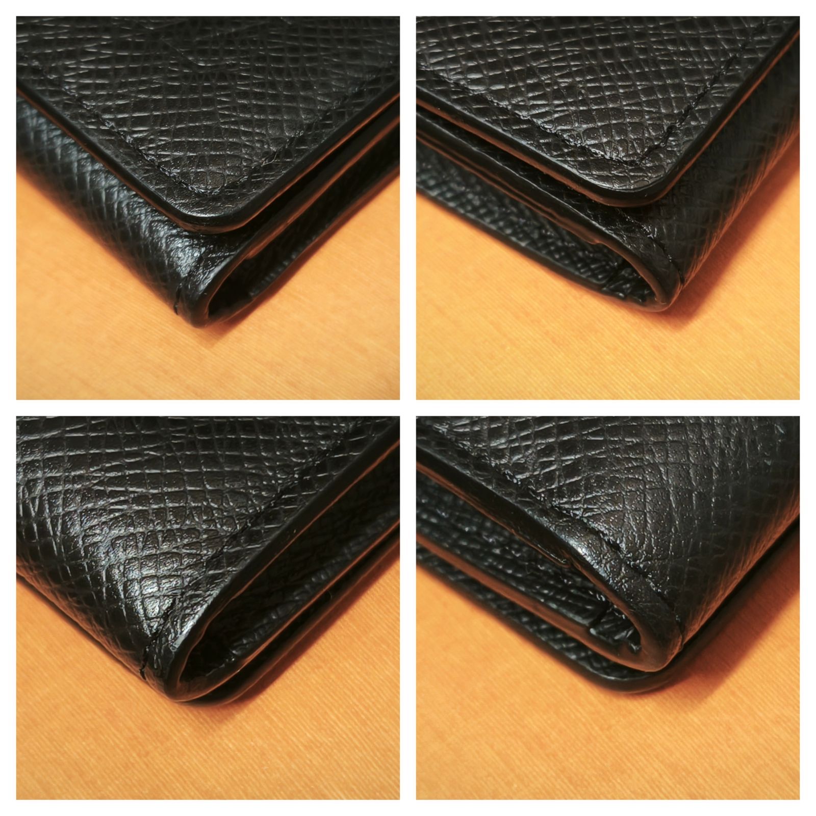 美品✨ルイヴィトン タイガ アンヴェロップ カルト ドゥ ヴィジット NM 黒 美品 イニシャルあり】LOUIS VUITTON ルイヴィトン M64595