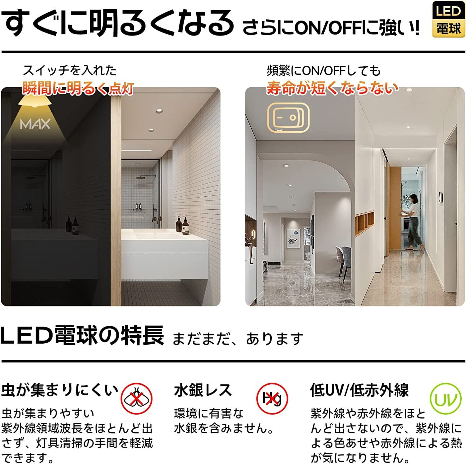 ■期間限定■【未使用品】SUNRATED LED電球 E17口金 40W形相当 電球色 ミニクリプトン電球 小形電球 全方向タイプ  全光束440ルーメン Ra90【大特価】305-12