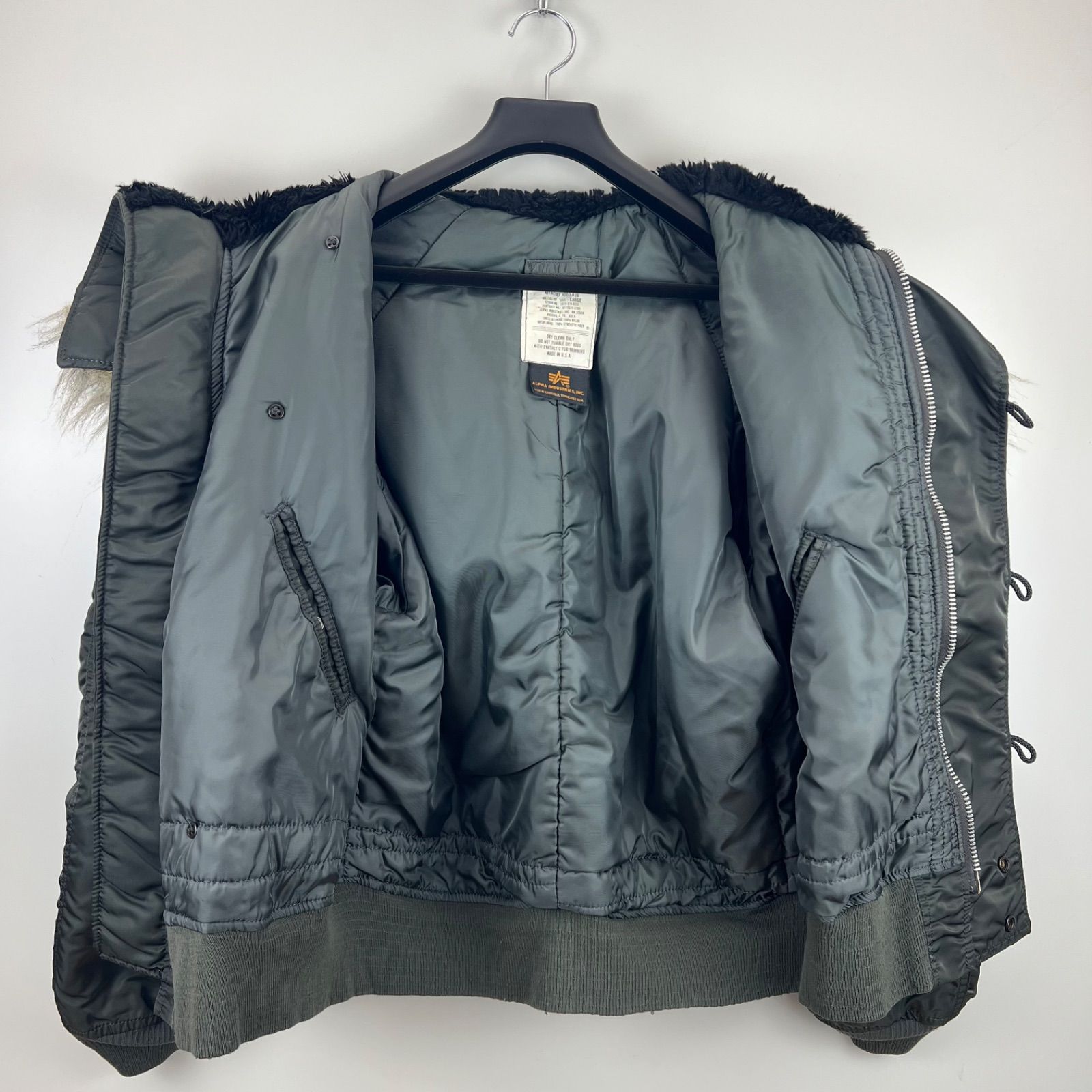 希少90s アルファアメリカN-2B フライトジャケットシルバー L