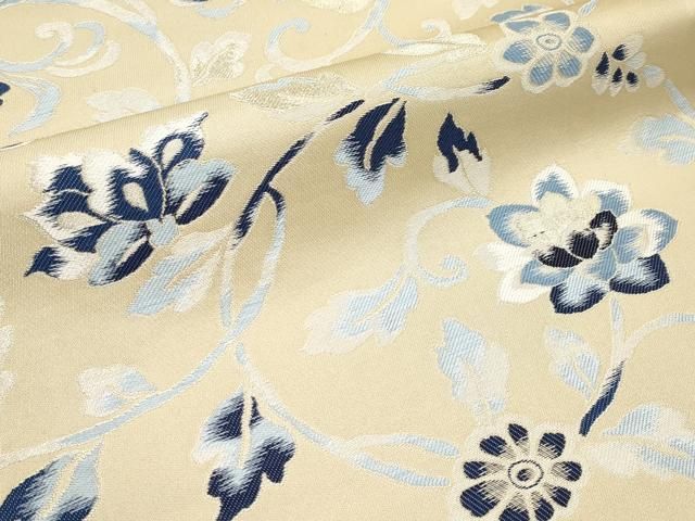 平和屋本店■極上　天然灰汁醗酵建本藍染　六通柄袋帯　唐織　花唐草文　金銀糸　逸品　CYAA2075s5 平和屋本店□極上 天然灰汁醗酵建本藍染 六通柄袋帯 唐織 花唐草文 金