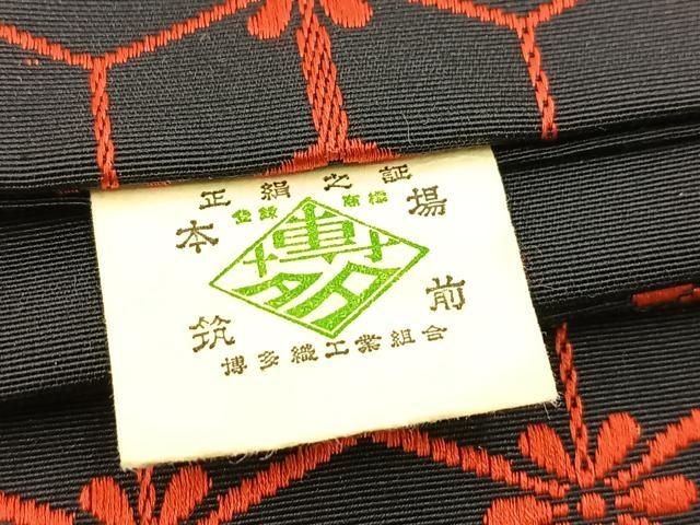maa 様 M3825★ 着物淡雪 ★半幅帯 ★ 正絹　本場筑前博多織　証紙 M3825☆ 着物淡雪 ☆半幅帯 小袋☆ 正絹 本場筑前博多織 証紙