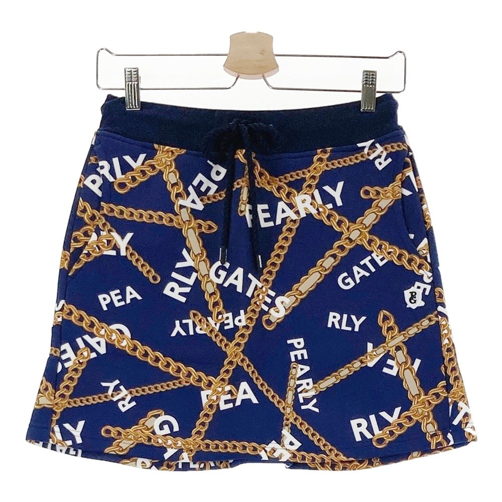 サイズ 0 PEARLY GATES パーリーゲイツ 055-2234036 ストレッチスカート チェーン柄 ネイビー系 240101543741 ゴルフウェア レディース ストスト