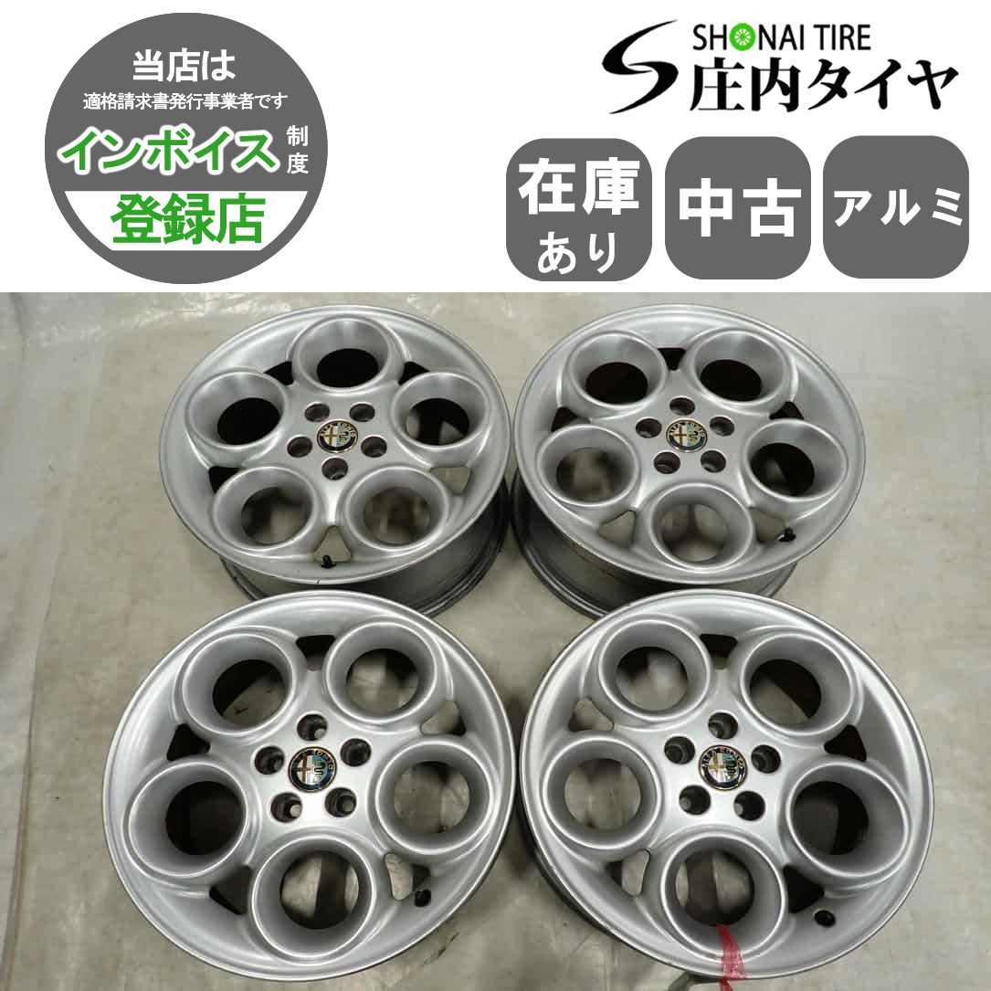 4本SET 会社宛 16×6.5J アルファロメオ 純正 アルミ ホイール 5穴 PCD98mm 41.5 ハブ径58mm 147 156 店頭交換OK NO F4178