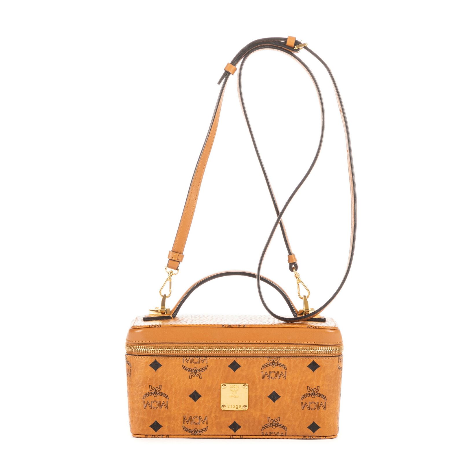 MCM エムシーエムコスメティックケース クロスボディコニャックヴィセトスPVCキャンバスA