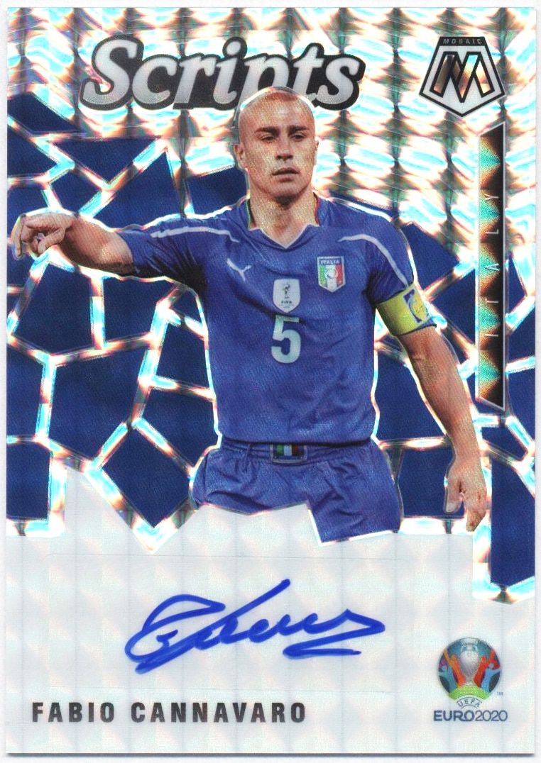 〈サッカー〉ファビオ・カンナヴァーロ　直筆サイン入りチームフラッグ PANINI 2021 MOSAIC UEFA EURO 直筆サイン ファビオ