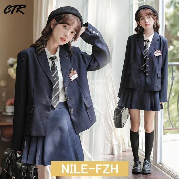 韓国 制服 4点セット レディース なんちゃって制服 セット 女子高生 中学生 高校生 ブレザー 白シャツ ネクタイ オシャレ 卒業式 スーツ 女の