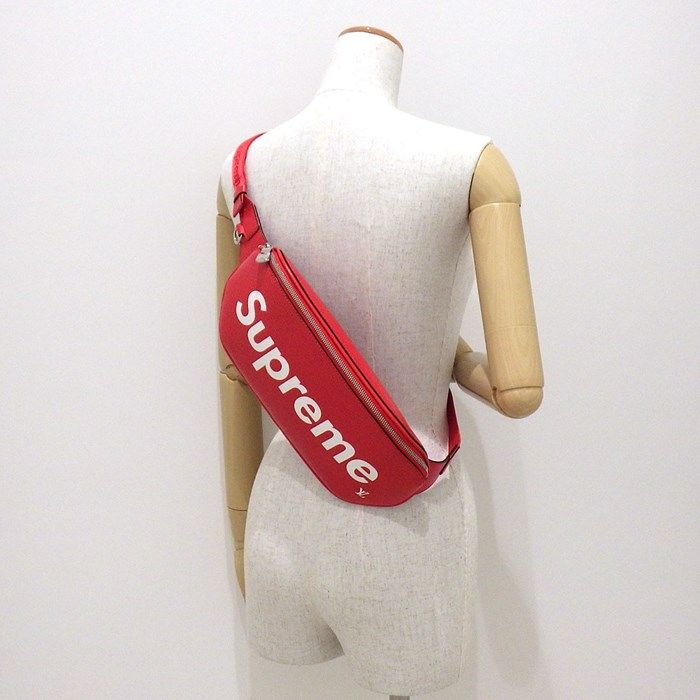 ルイヴィトン × シュプリーム】エピ バムバッグM53418レッドボディ