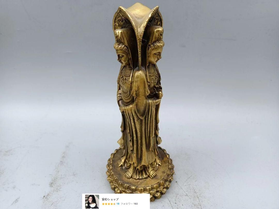 仏教美術 三面観音菩薩仏像 銅製 仏像 彫刻 置物 開運 風水 仏教美術 三面観音菩薩仏像 銅製 仏像 彫刻 置物 開運 風水
