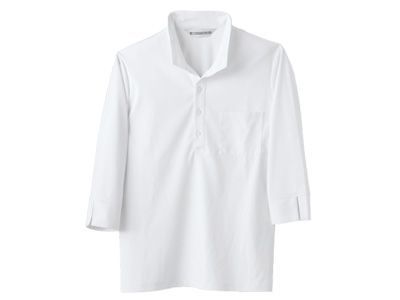 ニットシャツMC2711白 男女兼用 七分袖 S