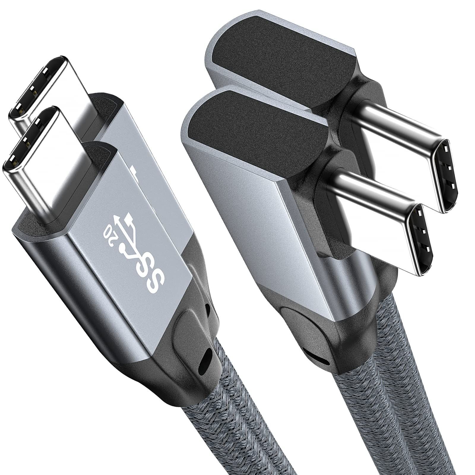 タイプC 高耐久 ケーブル USB 3.2 Gen2 PD対応 最大100W（20V 5A） 急速 10Gbos 0.5m 50cm 短い E-Marker 低抵抗 type-c to type-c